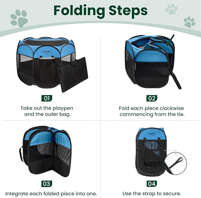 Love's cabin Pet Puppy Dog Playpen, Large Dog Tent Crates Cage Indoor/Outdoor - Image 8