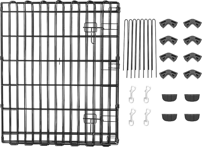 Amazon Basics Portable Foldable Octagonal Metal Exercise Dog Playpen, - Image 5