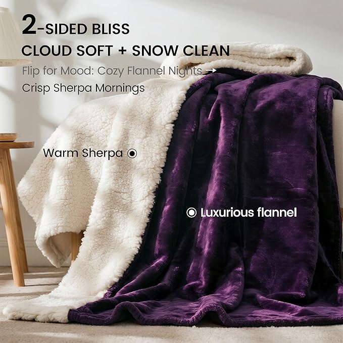 gogobunny Waterproof Bed Blanket, Reversible Sherpa Fleece Throw Blanket - Image 4
