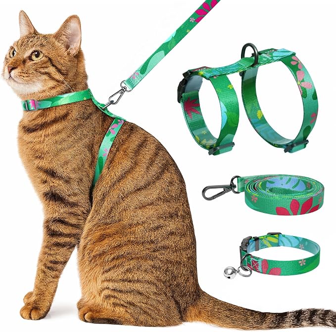 Cat Harness and Leash Set with Matching Collar – Escape Proof Harness by Unknown