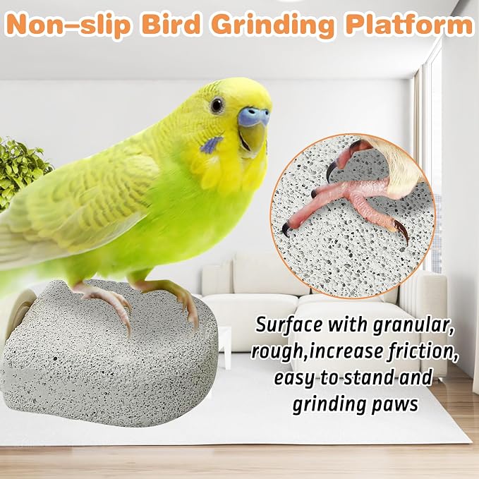 PINVNBY 6 PCS Bird Perch Bird Beak Grinding Stone Calcium Mineral Parrot Perch - Image 4