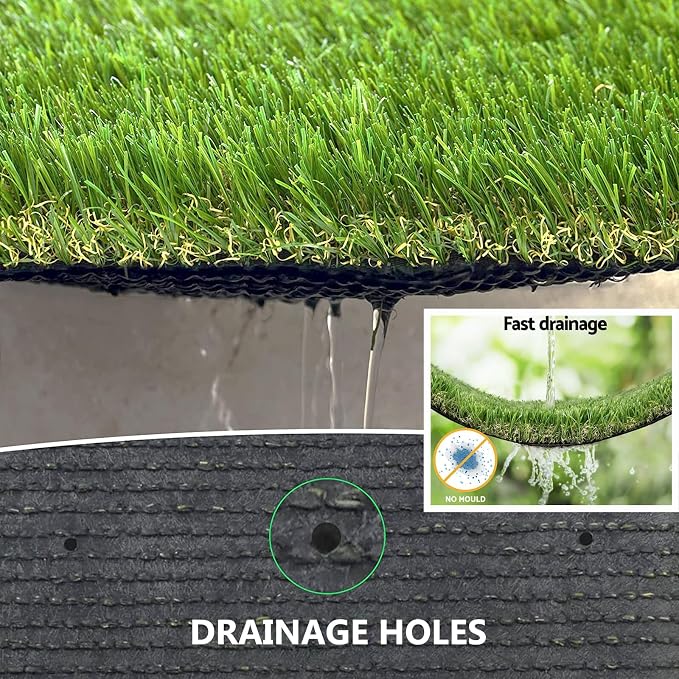 Artificial Grass Rug Outdoor Indoor 1FTX43FT Fake Grass Carpet Green Synthetic - Image 5