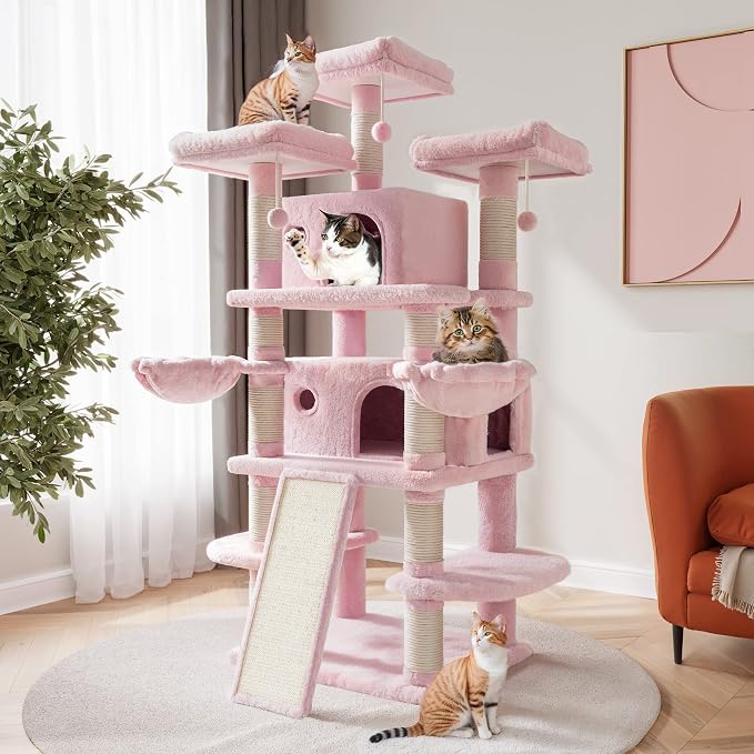 SHA CERLIN 68 Inches Multi-Level Large Cat Tree by SHACERLIN