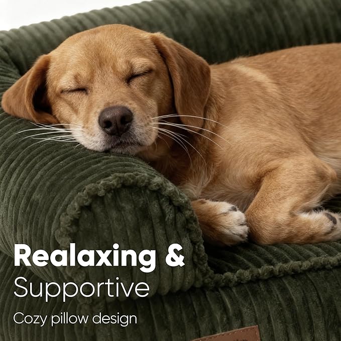 FUKUMARU Cute Dog Bed, Waterproof Corduroy Dogs Couch, 36in Orthopedic Pet Sofa - Image 2