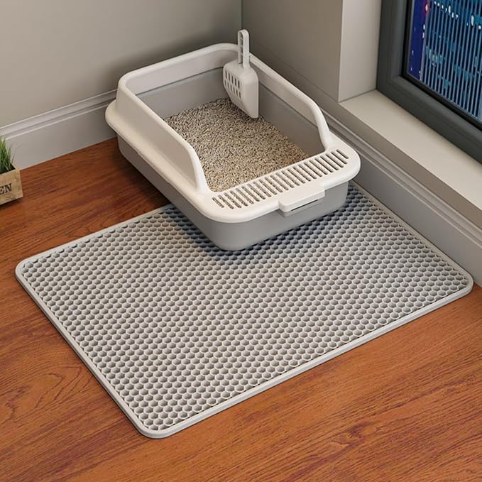 HCY&WLD 2-Pack Cat Litter Mat, Double Layer Honeycomb Waterproof Urine Proof by HCY%26WLD