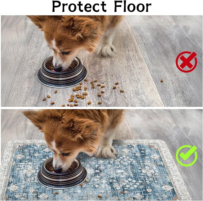 Pet Food Mats for Floor, Absorbent Dog Mat for Food and Water Dispenser Mat - Image 4