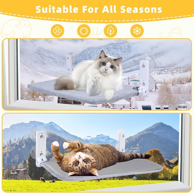 Cat Window Perch, Foldable Cat Window Hammock Sunbathing and Climbing Cats - Image 7