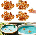 4 Pcs Mini Peony Shape Copper Bath Disk Ornaments Brass Bird Bath Purification by Unknown