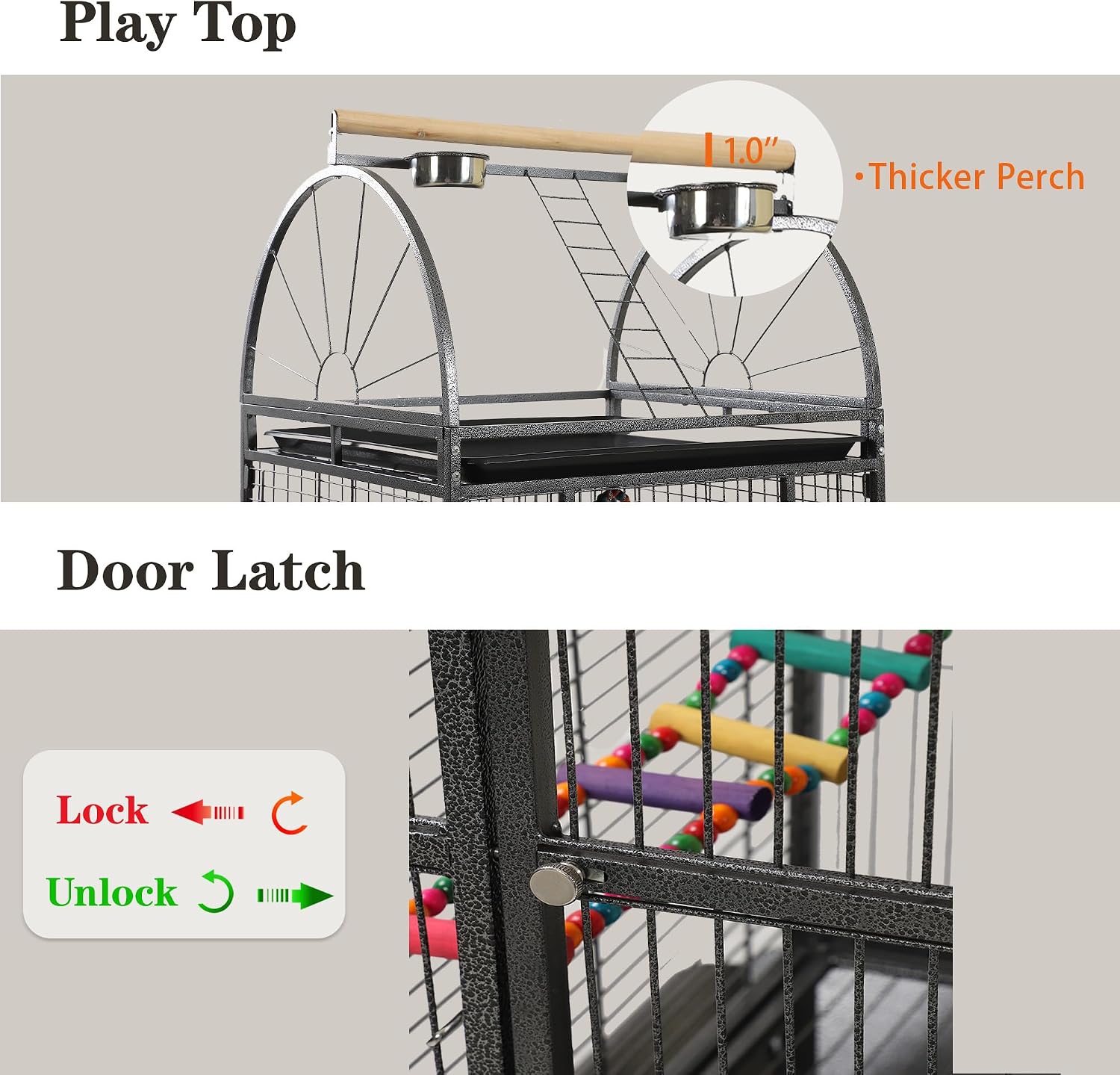 69 Inch Large Bird Flight Cage with Birdcage Cover - GlobalHabitat Supply