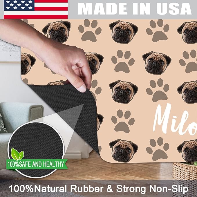 Personalized Dog Cat Mat with Name Photo Custom Placemat Feeding Mats - Image 4