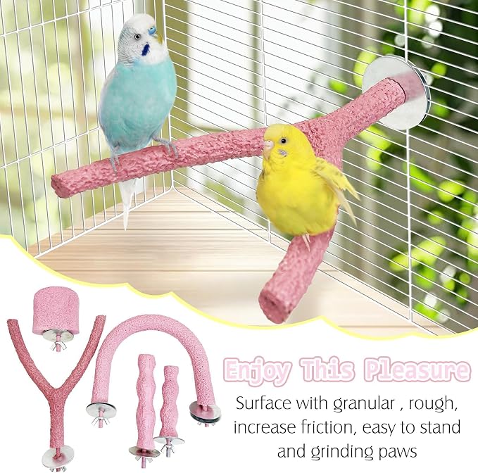 PINVNBY 5 Pack Bird Perch Resin Bird Beak Grinding Stone Parrot Cage Stand - Image 6