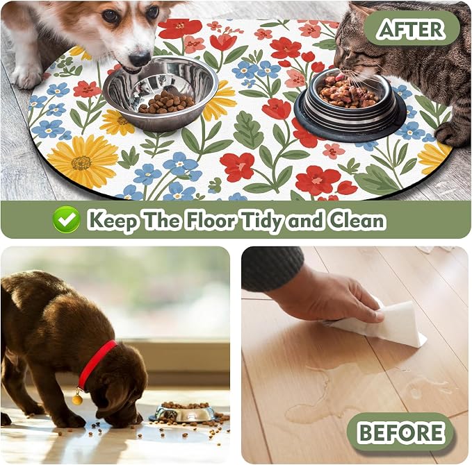 Pet Feeding Mat – 20''x12'' Absorbent Dog Food Mat, Pet Water Mats Protect Floor - Image 5