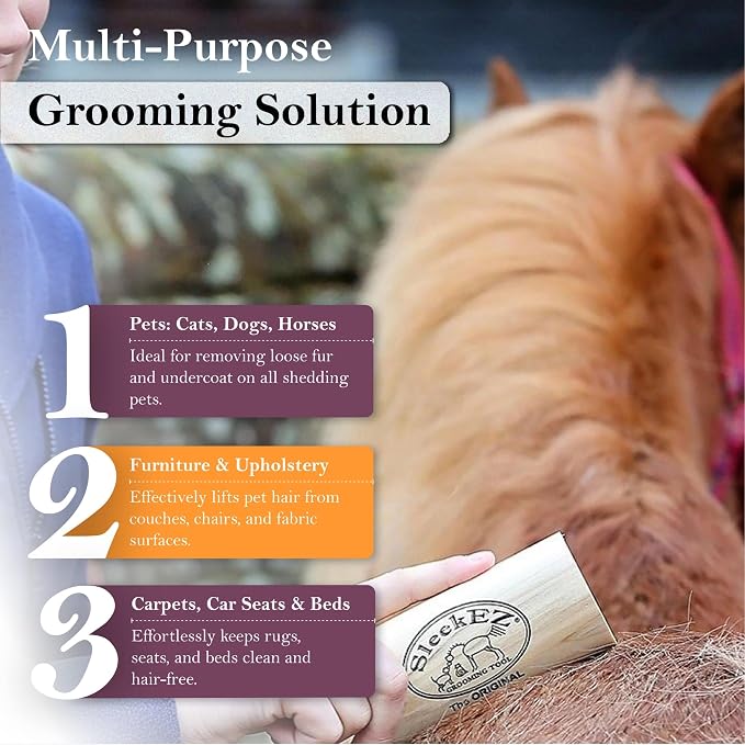 SleekEZ Deshedding Grooming Tool | Horse Brush - Image 2