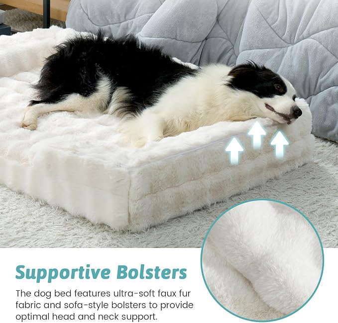 Orthopedic Dog Bed for Extra Large Dog, Soft and Warm Faux Fur Sofa for Giant - Image 4