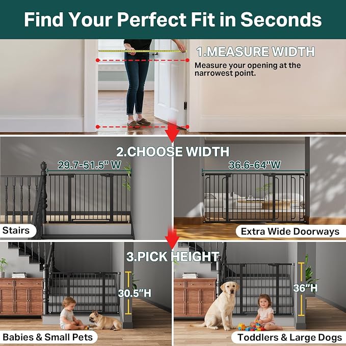 Cumbor 29.7"–51.5" Extra Wide Baby Gate - Image 2