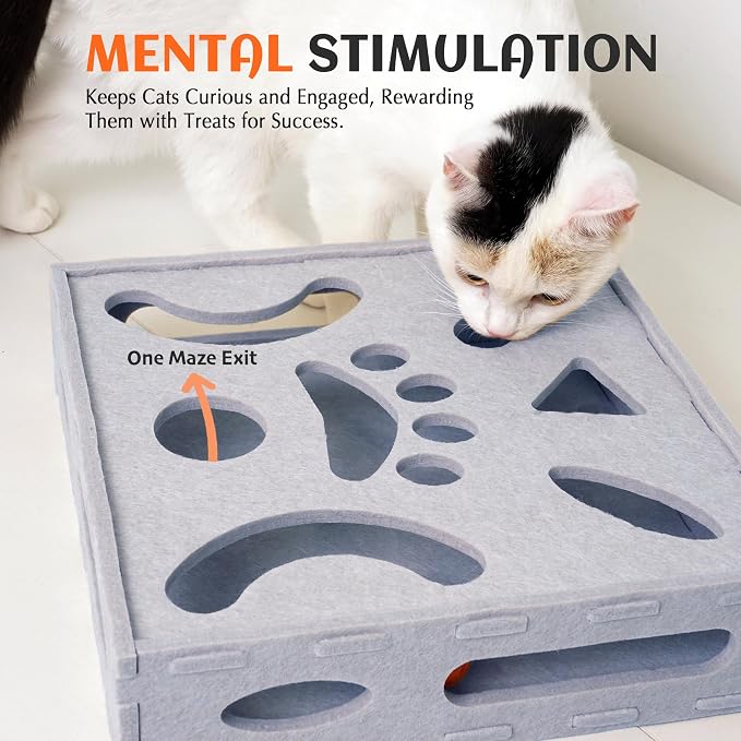 PETKARAY Felt Cat Puzzle Toy, Interactive Cat Toys - Image 3