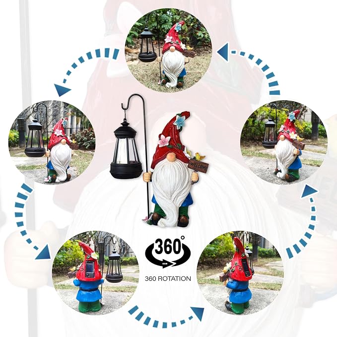 Solar Gnome Garden Statues Outdoor Décor - Image 6