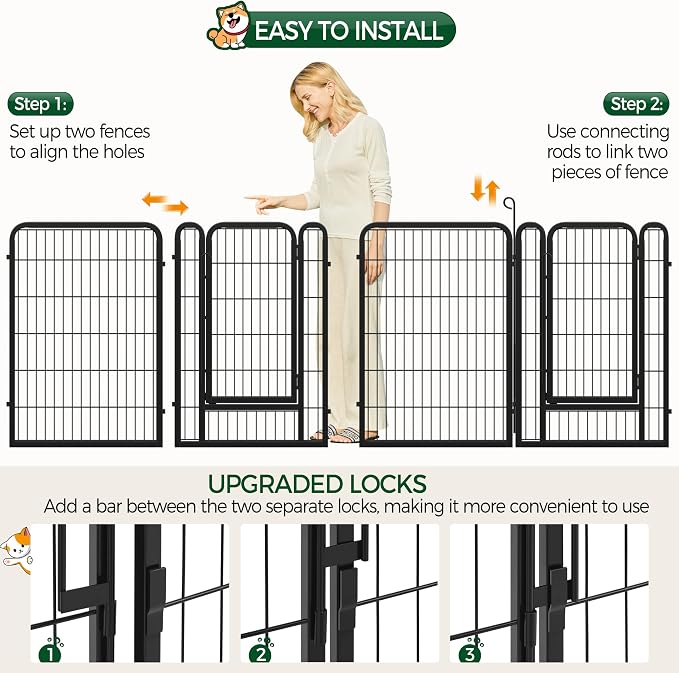 Yaheetech Dog Playpen Outdoor, 40 inch 12 Panels Dog Pen Indoor Heavy Duty - Image 5