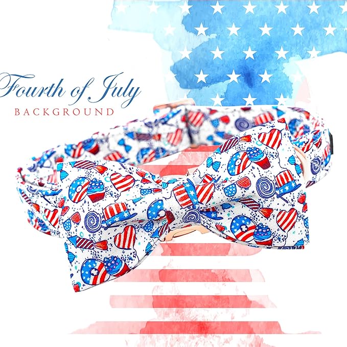 Lionheart glory American Flag Dog Collar, 4 of July Dog Bow Collar Heavy Duty - Image 3