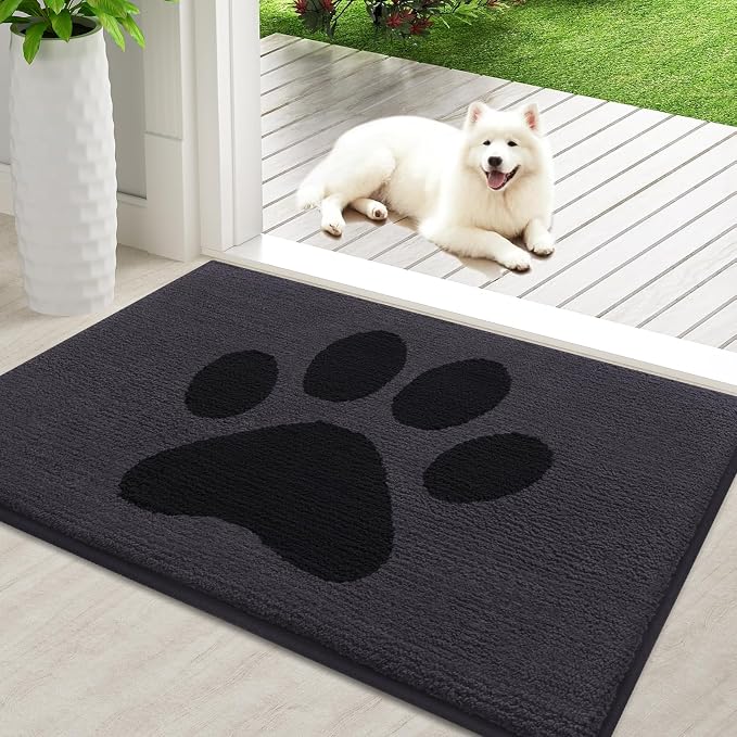 Buganda Dog Door Mat for Muddy Paws, Absorbent Dirt Trapper Non Slip Indoor by Buganda