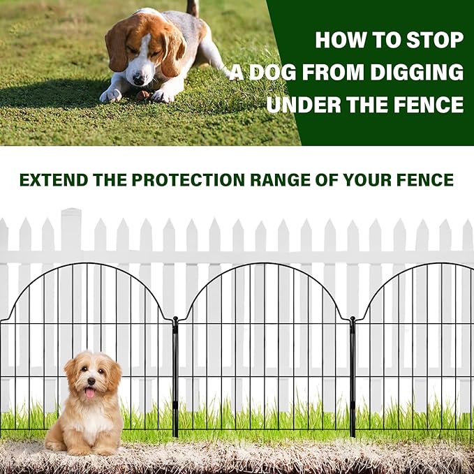 6 Panels No Dig Decorative Garden Fence, 25in x 12.2ft Animal Barrier Fencing - Image 4