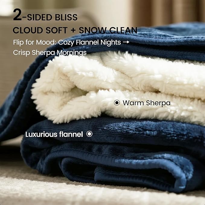 gogobunny Waterproof Bed Blanket, Reversible Sherpa Fleece Throw Blanket - Image 4