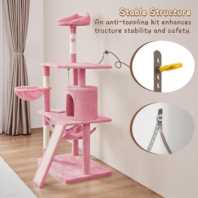 Yaheetech 63.5″ H Cat Tree, Cat Furniture - Image 4