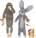 HGB No Stuffing Dog Toys for Aggressive Chewers, Squeaky Crinkle Plush Dog Toys by HGB