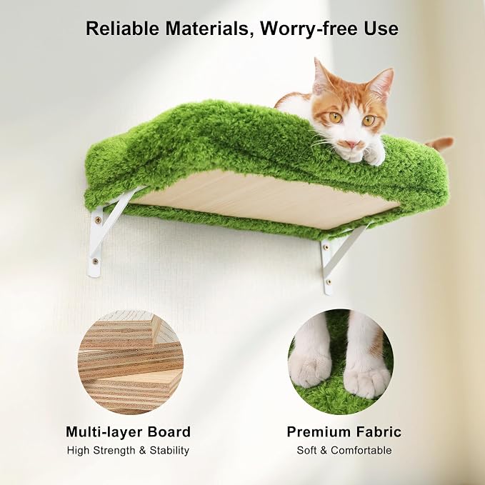 FUKUMARU Cat Wall Shelves, Stable & Safe 4 in 1 Cat Furniture Set, Wooden - Image 5