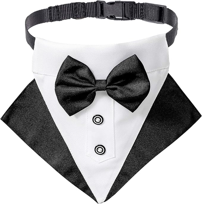 ADOGGYGO Formal Dog Tuxedo Wedding Pet Bandana Collar by ADOGGYGO
