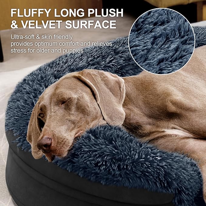 Black Dog Beds for Large Dog, Removable and Washable Cover, Raised Reboundable - Image 4