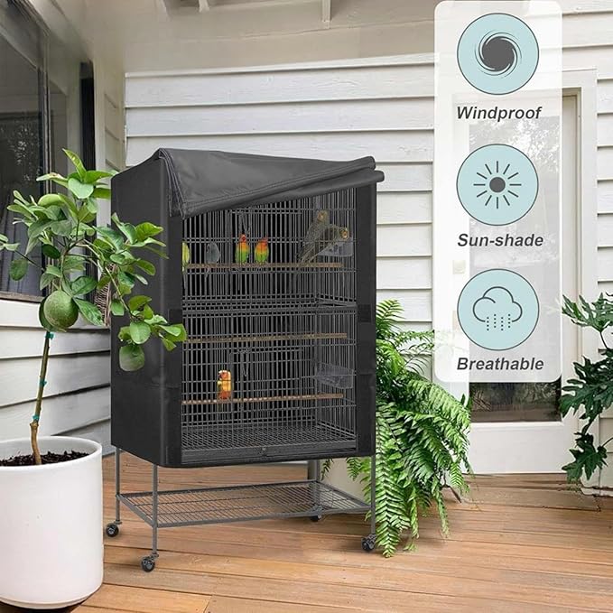 Bird Cage Cover, Breathable Black Out Lightweight Washable Dust Proof Hood - Image 2