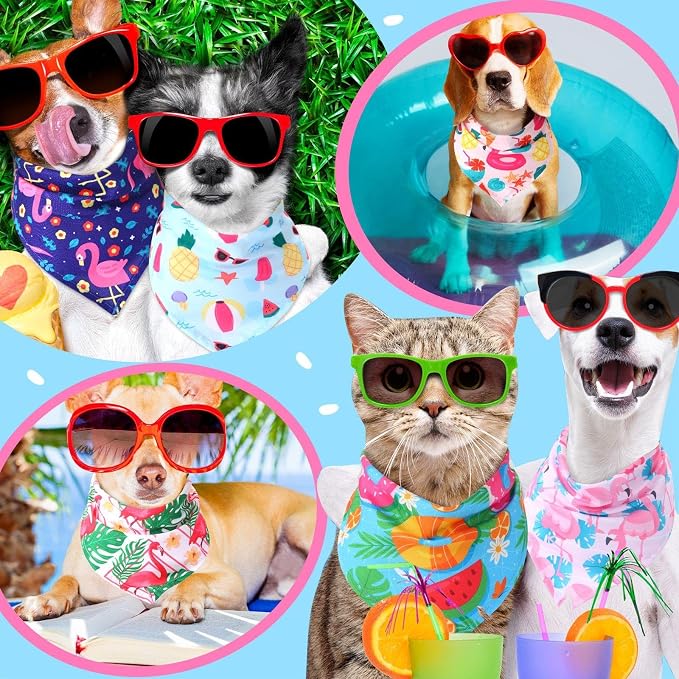 Sweetude 100 Pieces Hawaiian Dog Bandanas Bulk, Summer Bandanas - Image 6