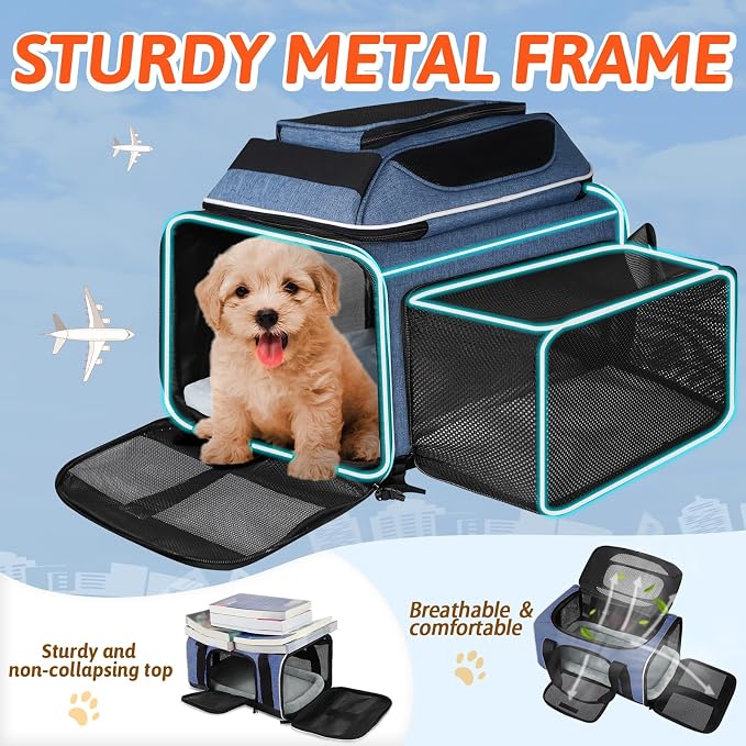 Petskd Top and Side Expandable Pet Carrier 18x13x9.5 Inches Southwest Airline - Image 6