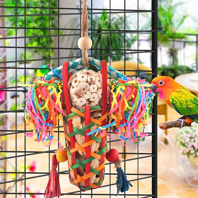 KATUMO Bird Toys Parakeet Toy Cockatiel Shredding Chew Conure Foraging Sola - Image 7