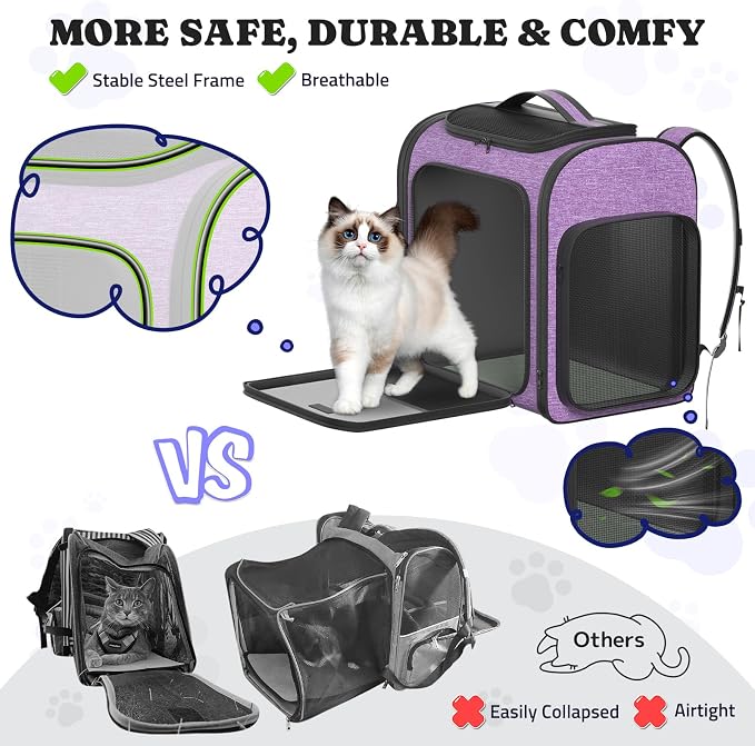 Pawtners Dog Carrier Backpacks Large Cat Backpack - Image 4