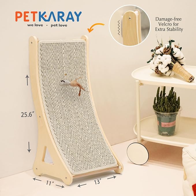 PETKARAY Curved Cat Scratcher, Sisal Kitty Scratching Ramp, L Shape Scratch Pad - Image 6