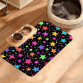 Neon Stars Dog Food Mat, Bright Colorful Absorbent Pet Feeding Mat by Unknown