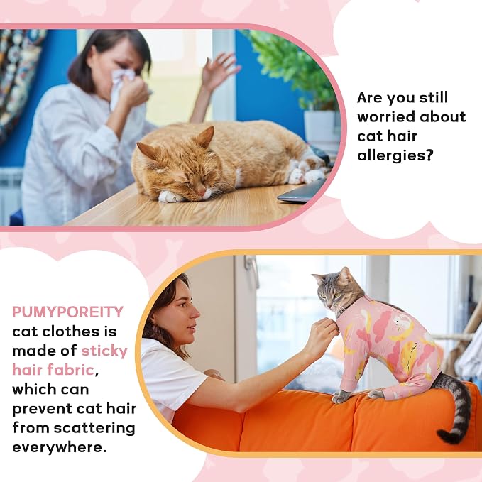 PUMYPOREITY Cat Hair Sticky Shirt – Breathable & Lightweight, Prevents Licking - Image 4
