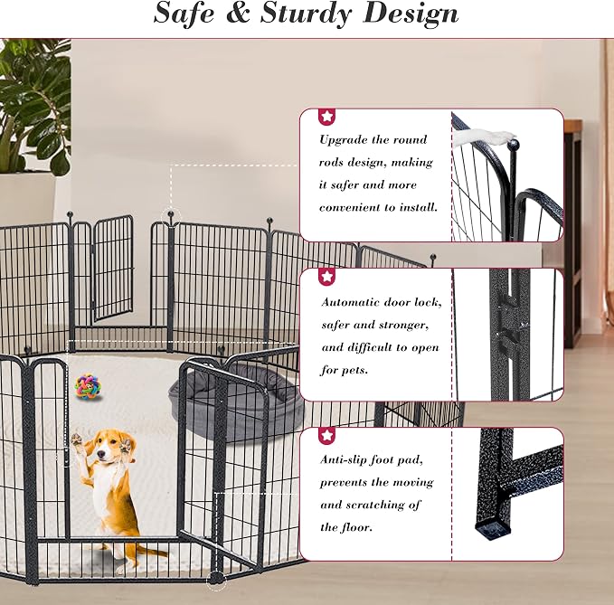 Dog Playpen 32 inch 20 Panels Indoor Outdoor Dog Pen - Image 4