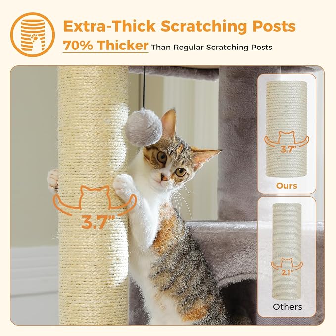Large Cat Tree with Reinforced Scratching Posts - Image 3