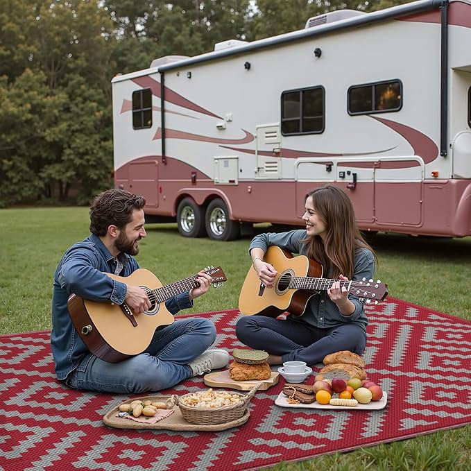 GENIMO Christmas Outdoor Rug for Patio Clearance, Lightweight Waterproof RV - Image 3
