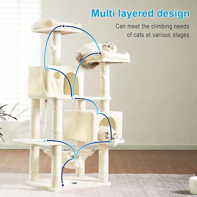 Hey-brother Large Multi-Level Cat Tree Condo Furniture - Image 7