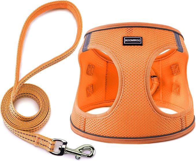 Dog Harness with Leash Set, No Pull Adjustable Reflective Step-in Puppy Pet by BOOMIBOO