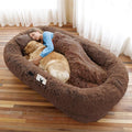 Human Dog Bed, Washable Faux Fur Pet Bed by WROS