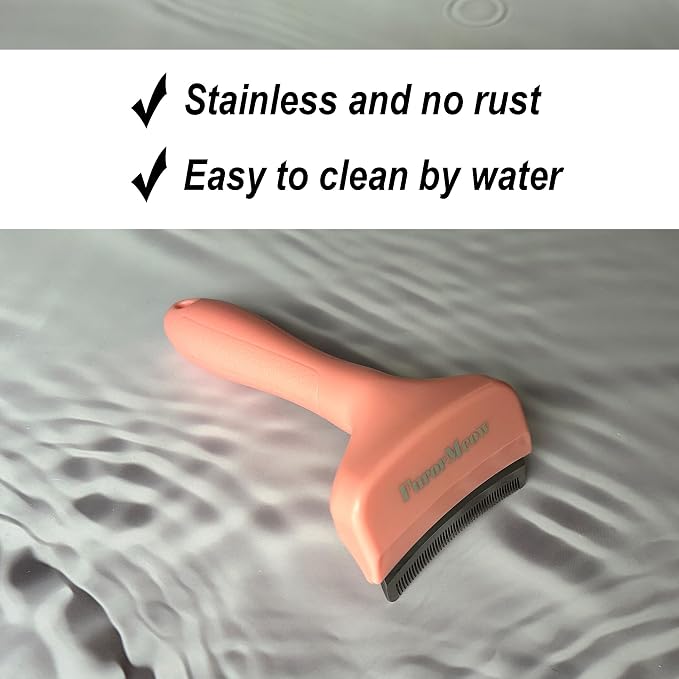 Pet Deshedding Tool with Curve Blade, Cat Grooming Brush, Tight V-shaped Teeth - Image 6