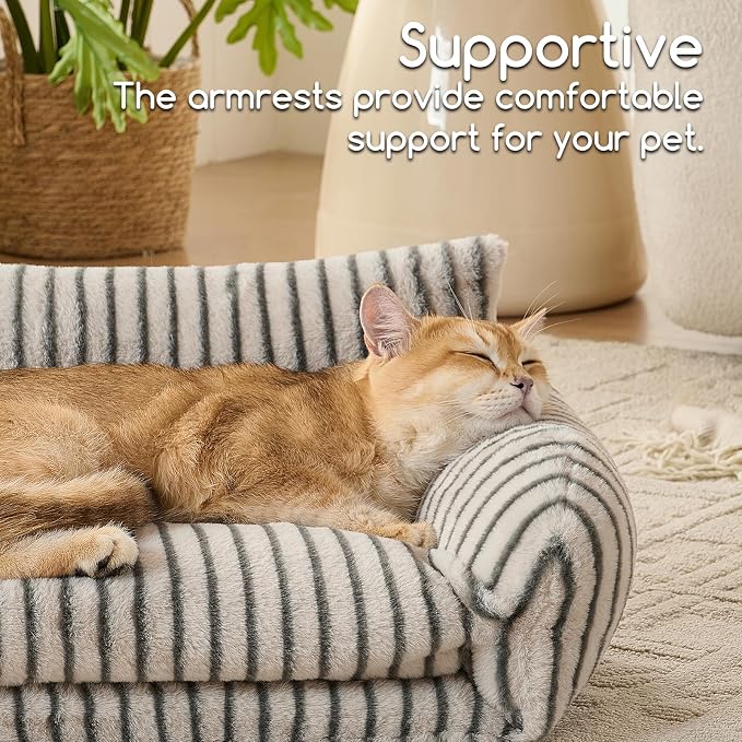 Hollypet Cat Bed Fluffy Plush Mutifuctional Double-Layer Soft Pet Couch - Image 4