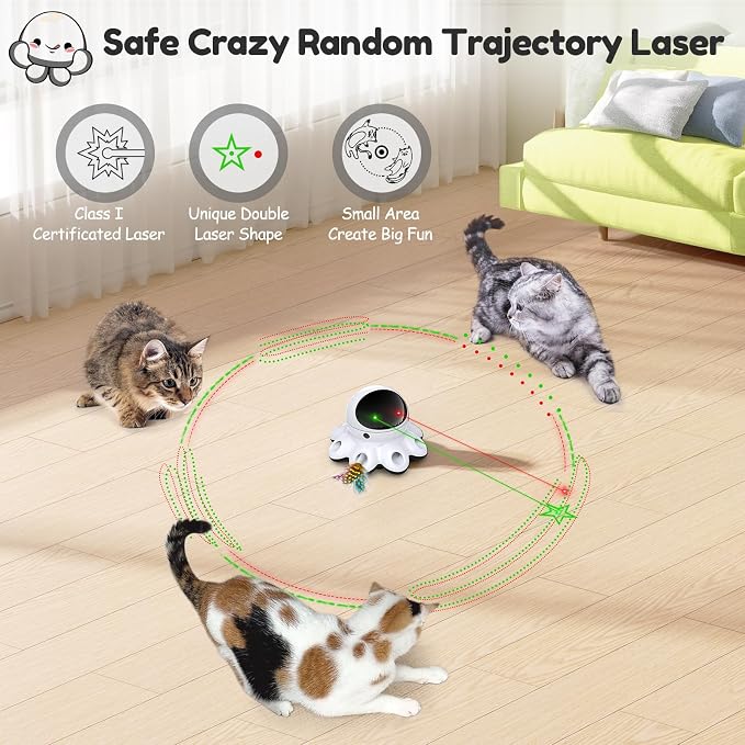 ORSDA Cat Laser Toy, 2-in-1 Interactive Automatic Motion Activated Moving 8 - Image 3
