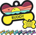 GoTags Silent Dog Tag, Personalized Engraved Bone Silicone Dog and Cat Name Pet by GoTags
