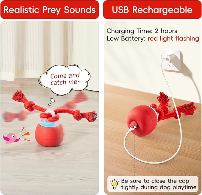 Potaroma Interactive Dog Ball Toys Touch Activated, Rechargeable, Squeaky Dog - Image 6